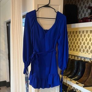 B Darlin Royal Blue V-Neck Dress